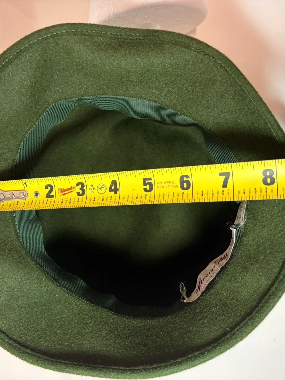 Vintage Marced Modes 1960 Women’s Green Felt Cloche Hat